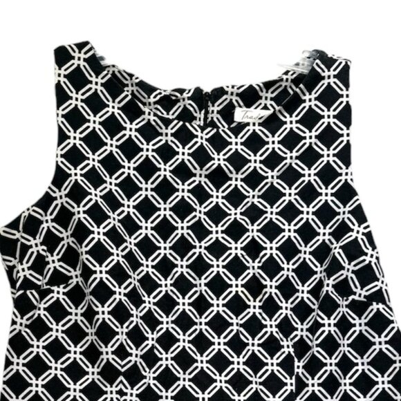 Tradition Vintage Cotton Graphic Sheath Stretch Midi Dress Sleeveless ZipSlit 12 - Picture 3 of 16